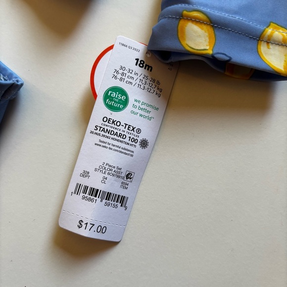 Carter's Blue Lemon Print Rashguard Set - Picture 6 of 7